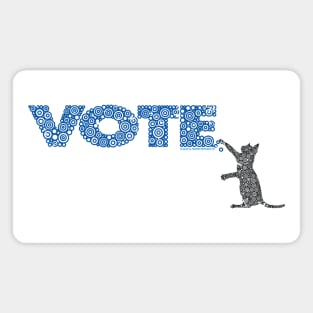 Cat Scratching The Blue Vote Circle Design Magnet